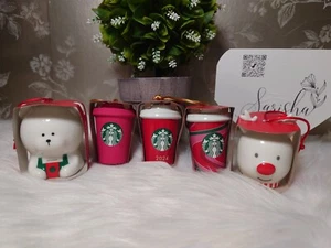 Neu Starbucks Weihnachten/Keramik Ornamente 5er Set - Bild 1 von 23