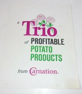 50er Jahre Vintage Carnation Co. Restaurantbedarf Kartoffelprodukte Werbung  - Bild 1 von 5