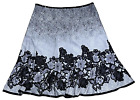 Ibo Midi Skirt Size 16 Grey Black Sequinned Wool Blend Fit Flare Below Knee VGC