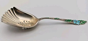 Antique WATSON STERLING And Enamel BERRY SPOON 1899 "City Of Angels " - Picture 1 of 12