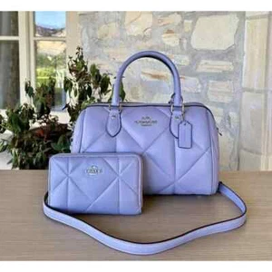Coach Rowan Tasche SV/MIST Puffy Diamond Quilting Medium Handtasche/Geldbörse Option Neu mit Etikett - Bild 1 von 24