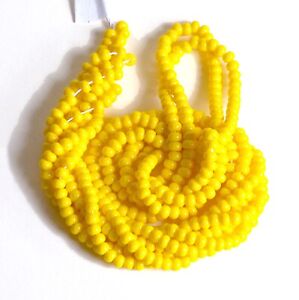 6/0 Dark Yellow Opaque Czech Glass Seed Beads, 4mm Preciosa 3/20" Sunflower