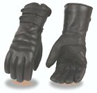 Milwaukee Leather SH233 Men's Leather Gauntlet Gloves w/ Long Double Strap Cuff