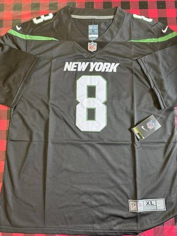 NFL NEW YORK JETS #8 AARON RODGERS Black stitched Football Jersey Mens XL NWT Cover