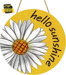 Summer Decor Daisy Front Door Decor Hello Sunshine Wreaths for Front Door Wreath - Picture 1 of 7