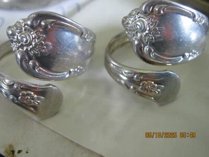 Mondiali Anello cucchiaio placcato argento A. Rogers Oneida LTD, suo e suo per coppia - Foto 1 di 4