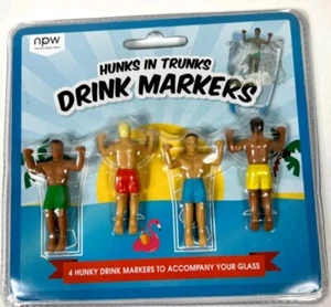 NPW Hunks in Trunks Getränkemarker zur Begleitung Ihres Glases - NEU - Bild 1 von 5