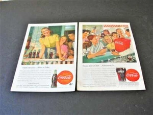 1947 Coca-Cola-Coke=Coca-Cola. Come on over-Have a Coke-Set of (2) Magazine Art. - Picture 1 of 6