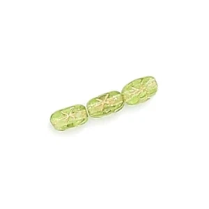 Vtg 6x4mm Peridot Green Czech Glass Rice Beads with Star #062322j ROSARY - Picture 1 of 2