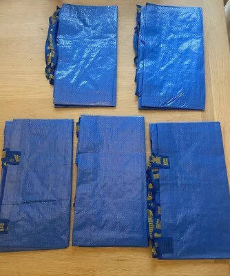 5 x BLUE IKEA FRAKTA Large Bags, Shopping Laundry Storage Garden,Household,71L - Image 1 of 4