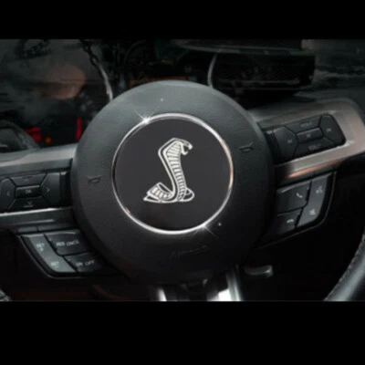 Pegatina de aluminio para decoración central de volante negro 85 mm para SHELBY Foto 1 de 3