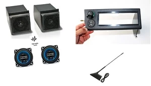 KIT AUDIO STEREO PER FIAT PANDA 141 1986 - 2003 ANTENNA MASCHERINA CASSE RADIO - Foto 1 di 9