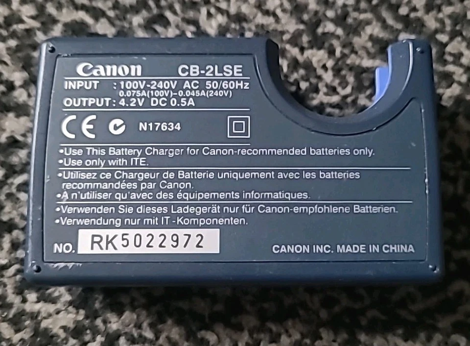 Cargador de batería Canon para cámaras IXUS CB-2LSE GWC franqueo con seguimiento gratuito Foto 1 de 1