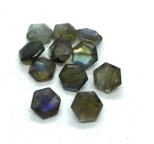 AAA Labradorite Natural Moonstone Hexagon Cut Loose Gemstone For Making Jewelry - Picture 1 of 8