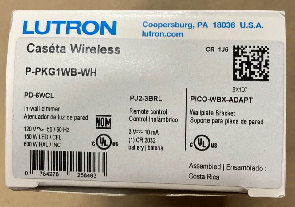Kit de interruptor de luz atenuadora inteligente de 3 vías Lutron Caseta P-PKG1WB-WH Foto 1 de 1