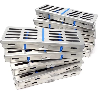 10 BANDEJA DE CAJA DE CASETE DE ESTERILIZACIÓN AUTOCLAVE DENTAL ALEMANA PARA 5 INSTRUMENTOS Foto 1 de 4
