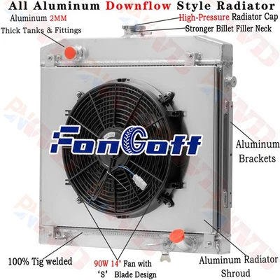 2 Row Radiator Shroud Fan For 68-72 Mercedes Benz S-Class 300SEL 280SE 3.5L 2.8L - Image 1 of 4