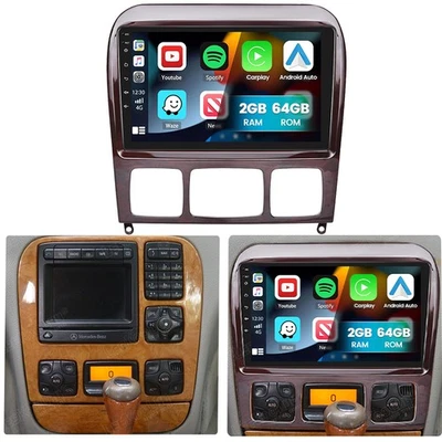 64G Apple Carplay Für Mercedes Benz S-Klasse W220 Autoradio Android 15 GPS WIFI - Bild 1 von 4
