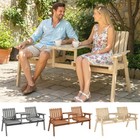 2-Seater Wooden Garden Loveseat Bench for Porch, Patio