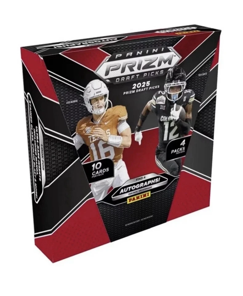 Caja de pasatiempos sellada de fútbol americano Panini Prizm Draft NCAA 2025 (4 autos) ¡Envío 12/3! Foto 1 de 1