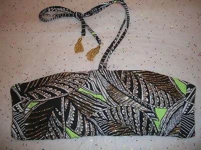 VICTORIA'S SECRET MULTI COLOR BEADED BANDEAU BIKINI TOP 0L4E NWT  BEAUTIFUL!! - Image 1 of 4