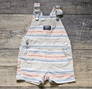 Baby Jungen OshKosh Overall Shorts Größe 6 Monate gestreift Sommer - Bild 1 von 4