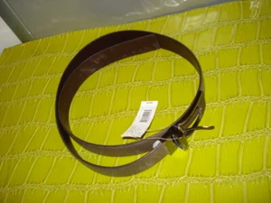 DKNY Gray-Brown Leather Belt - Size 32 - NWT - Picture 1 of 9