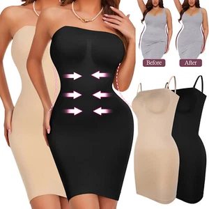 Women Seamless Slip Under Dress Body Shaper Tummy Control Bodysuit Shapewear US - Picture 1 of 26