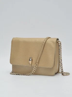 Bolso de mano Roberto Cavalli Class de lujo para mujer beige cuero de becerro genuino Foto 1 de 4