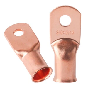 Power Ground Wire 10x 3/0 Ga AWG 5/16" Stud Ring Cable Lug Crimp Copper Terminal - Picture 1 of 5