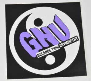 PEGATINA DE ASIMETRÍA GNU BALANCE THRU 5,5"" x 5,5"" $4 Negro Blanco Púrpura Snowboard - Imagen 1 de 3