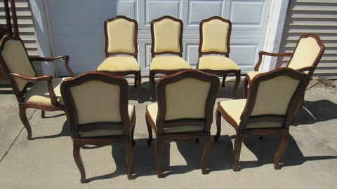 Set Henredon 8 Dining Room Chairs French Beautiful Designer Cover