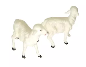 coppia pecore pecorelle presepe anni 70 miniatura plastica ottime - Foto 1 di 3