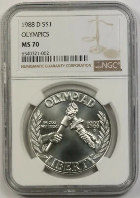 1988-D Olympics Seoul $1 NGC MS 70 Modern Commemorative Silver Dollar - Image 1 of 4