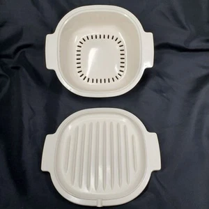 Rubbermaid VTG Microwave Cookware container 2 Pieces Meat Tray Vented Top Cover - Picture 1 of 11