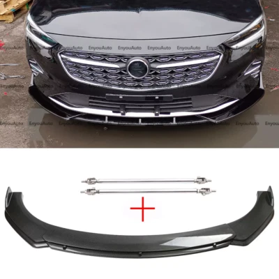 For Buick Lacrosse Carbon Fiber Front Bumper Lip Spoiler Splitter + Strut Rods - Imagem 1 de 4
