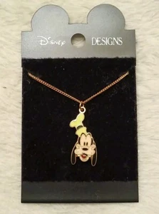 NEW! DISNEY DESIGNS Goofy Cloisonne Charm on Gold Tone Necklace! - Picture 1 of 10