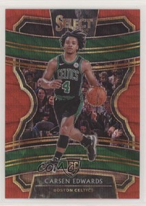 2019 Panini Select Concourse Tmall Red Wave Prizm Carsen Edwards #18 Rookie RC
