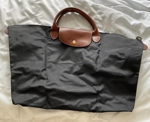 LONGCHAMP Le Pliage Small Handheld Large Tote Black Travel Bag - Picture 1 of 5
