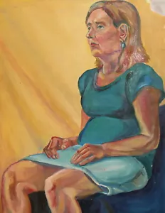 Vintage Impressionist Ölgemälde Frau Portrait signiert - Bild 1 von 12