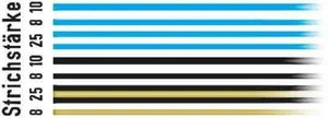 Zierlininiensatz schwarz, blau, beige, versch. Stärken - Weinert 2784 - Bild 1 von 1