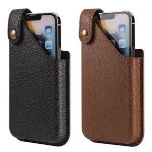 For iPhone/Samsung Luxury Men PU Leather Belt Pouch Clip Holster Loop Phone Case - Picture 1 of 20