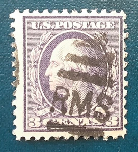 US 1918 3c Used Washington Scott 502 RMS Shoeprint Cancel Railway Mail F/VF 7765 - Picture 1 of 2