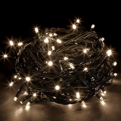Kids SAFE Warm White Christmas LED Fairy Lights 100-500LED +10M lead, 8H Timer - Image 1 of 4