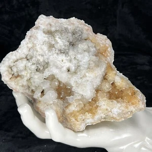 "Racimo de cristal de cuarzo natural de 5-1/4"" GEODE citrino de hierro curativo dorado ahumado" - Imagen 1 de 7