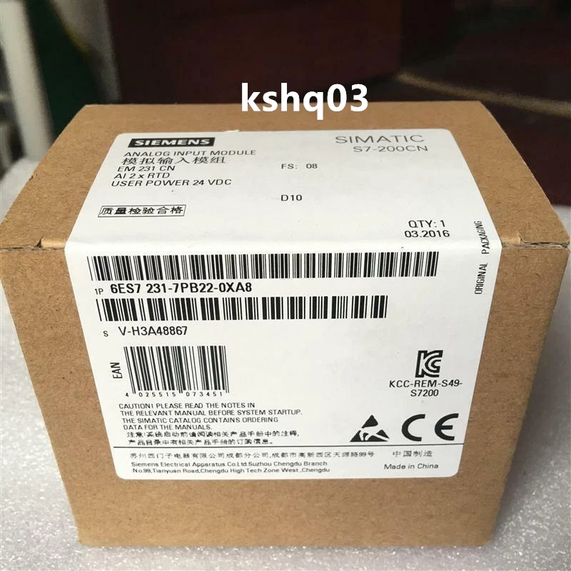 6ES7 231-7PB22-0XA8 NEW SIEMENS 6ES7231-7PB22-0XA8 S7-200 Simatic PLC - Image 1 of 1