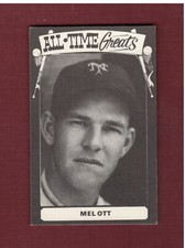 MEL OTT, New York Giants~TCMA All-Time Greats TYPE 1 strip card (NOT postcard) B