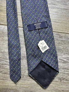 MEN'S VINTAGE BROOKS BROTHERS NECKTIE Tie 100% SILK-MADE IN USA! NEW Deadstock - Picture 1 of 15