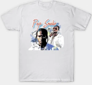Pop Smoke T-shirt Adult S-3XL White Fan Art Hip Hop Rapper - Picture 1 of 2