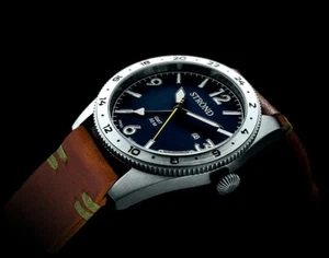 STROND SSC-101 24h GMT All Stainless Steel & Blue Brand new box and papers - Picture 1 of 8